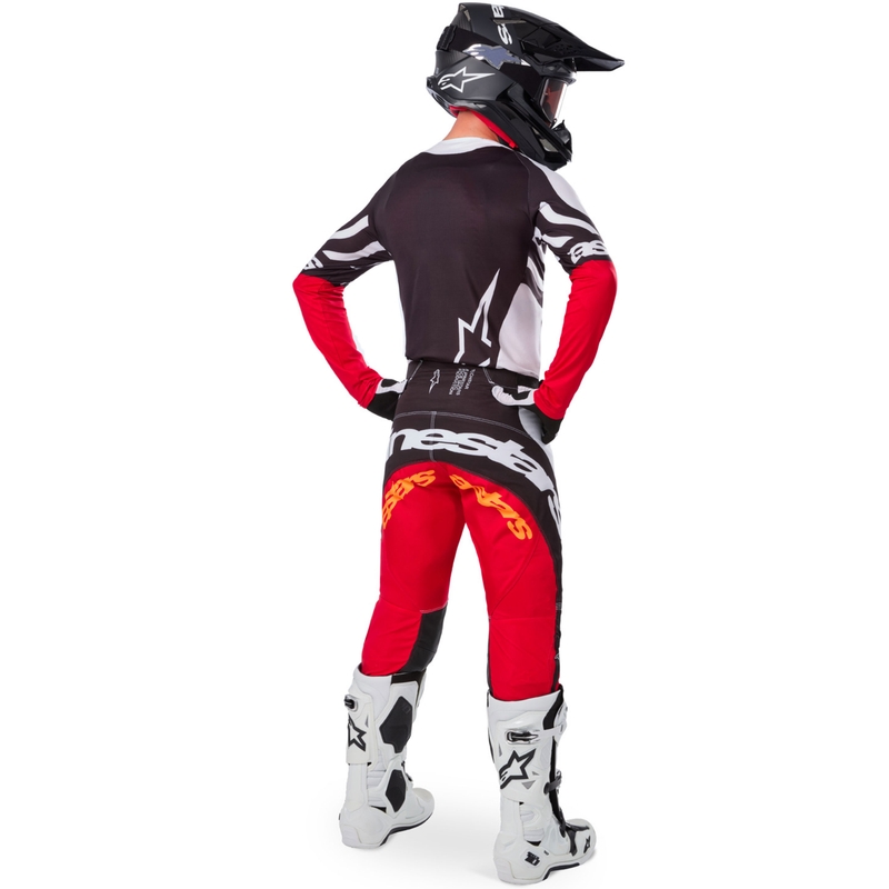 Alpinestars Techstar Techstar Limited Edition Deep must-valge-fluo punane-oranž motokrossitrikoo