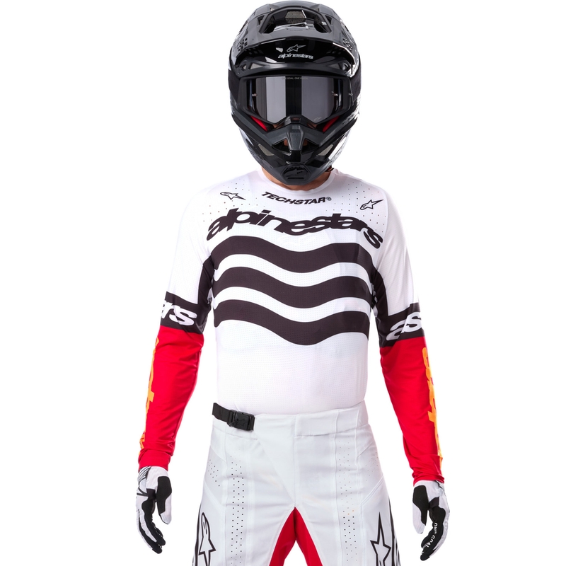 Alpinestars Techstar Techstar Limited Edition Deep must-valge-fluo punane-oranž motokrossitrikoo