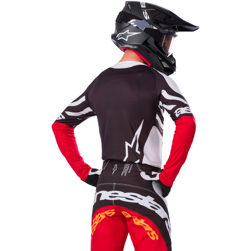 Alpinestars Techstar Techstar Limited Edition Deep must-valge-fluo punane-oranž motokrossitrikoo