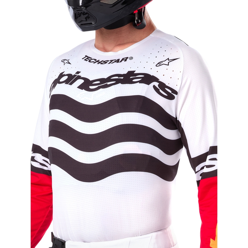 Alpinestars Techstar Techstar Limited Edition Deep must-valge-fluo punane-oranž motokrossitrikoo