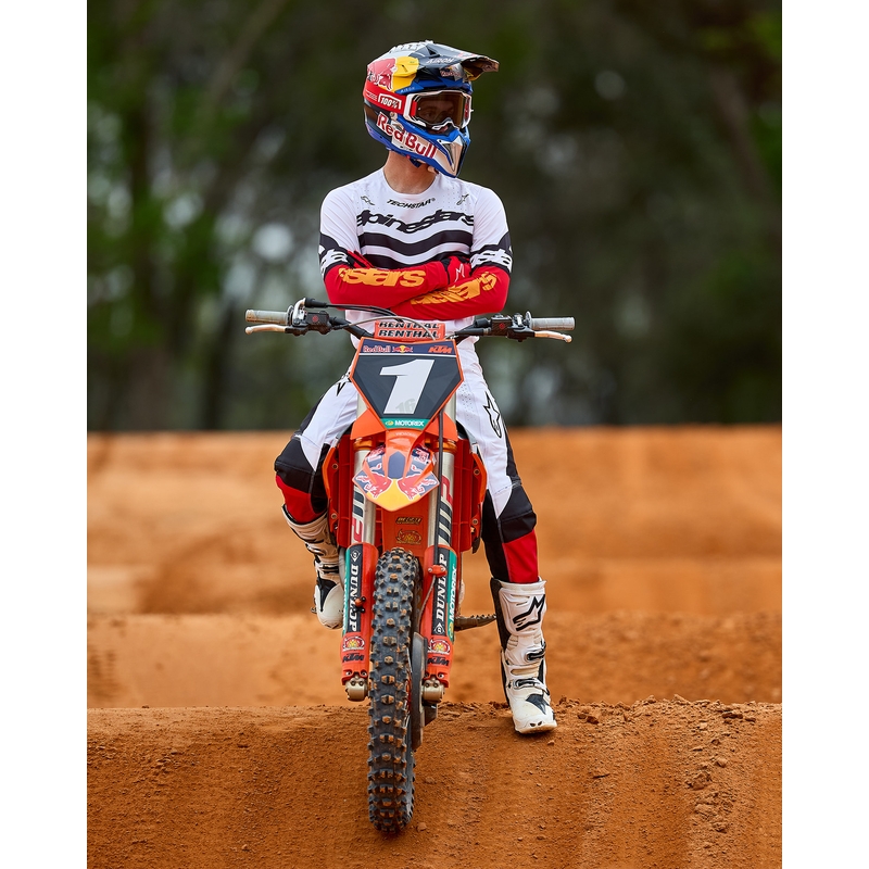 Alpinestars Techstar Techstar Limited Edition Deep must-valge-fluo punane-oranž motokrossitrikoo