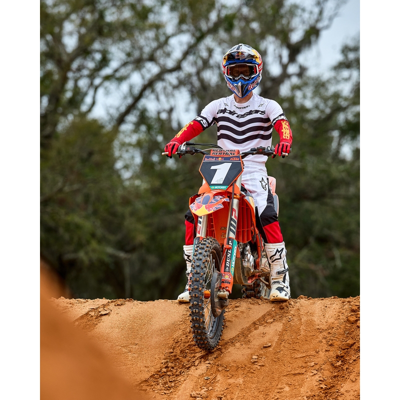 Alpinestars Techstar Techstar Limited Edition Deep must-valge-fluo punane-oranž motokrossitrikoo
