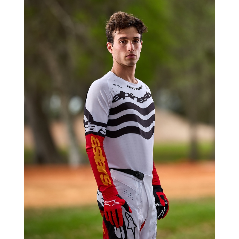 Alpinestars Techstar Techstar Limited Edition Deep must-valge-fluo punane-oranž motokrossitrikoo