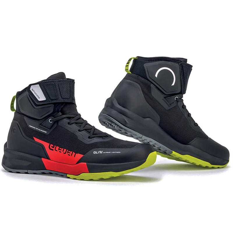 Eleveit STRATOS E-Dry mustad ja punased mootorratta saapad