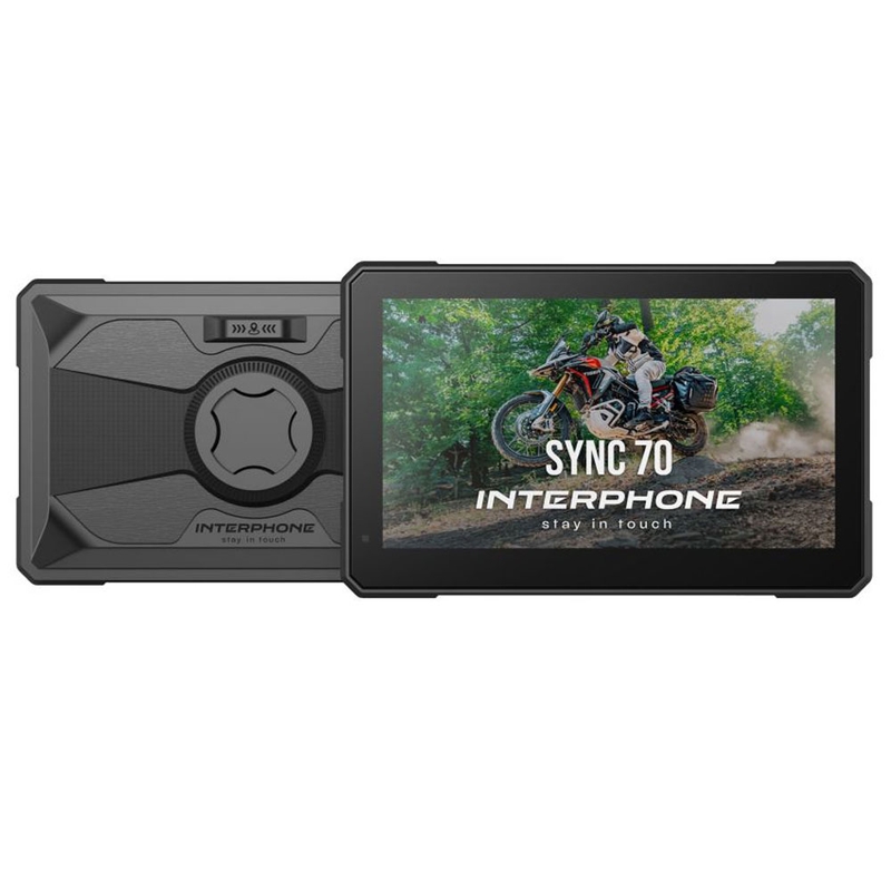 Interphone SYNC70 ESSENTIAL Apple CarPlay ja Android Auto ekraan mootorratastele