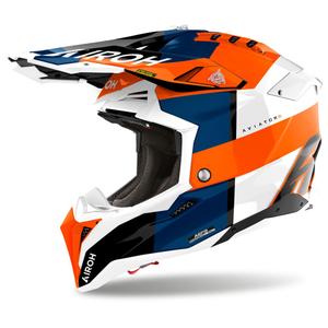 Motokrossi kiiver Airoh Aviator 3 Monarch läikiv oranž