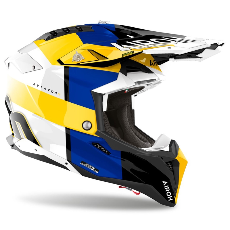 Motokrossikiiver Airoh Aviator 3 Monarch sinikollane läikiv kiiver