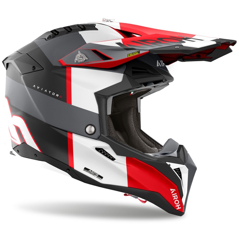 Motokrossikiiver Airoh Aviator 3 Monarch hall-punane matt