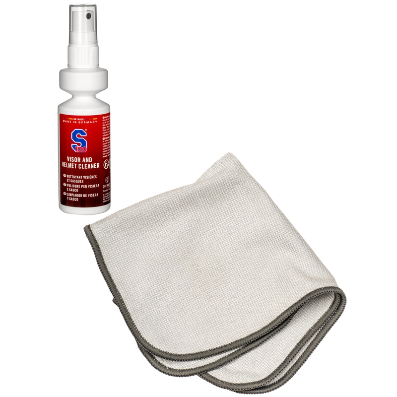 Visiiri ja kiivri puhastusvahend S100 koos mikrokiudlapiga - Visor &amp; Helmet Cleaner 100 ml