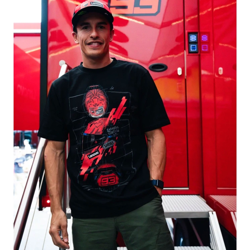 T-särk Ducati Marc Marquez - kiiver MotoGP must-punane