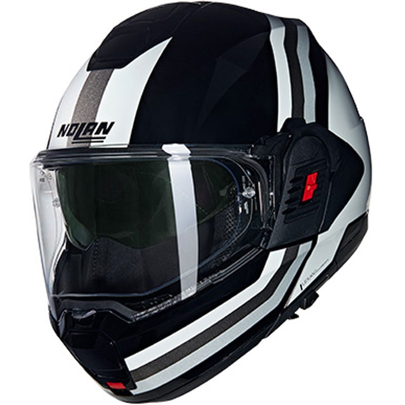 Nolan N120-1 Lineo N-COM 348 must-valge-hõbedane kokkupandav mootorratta kiiver