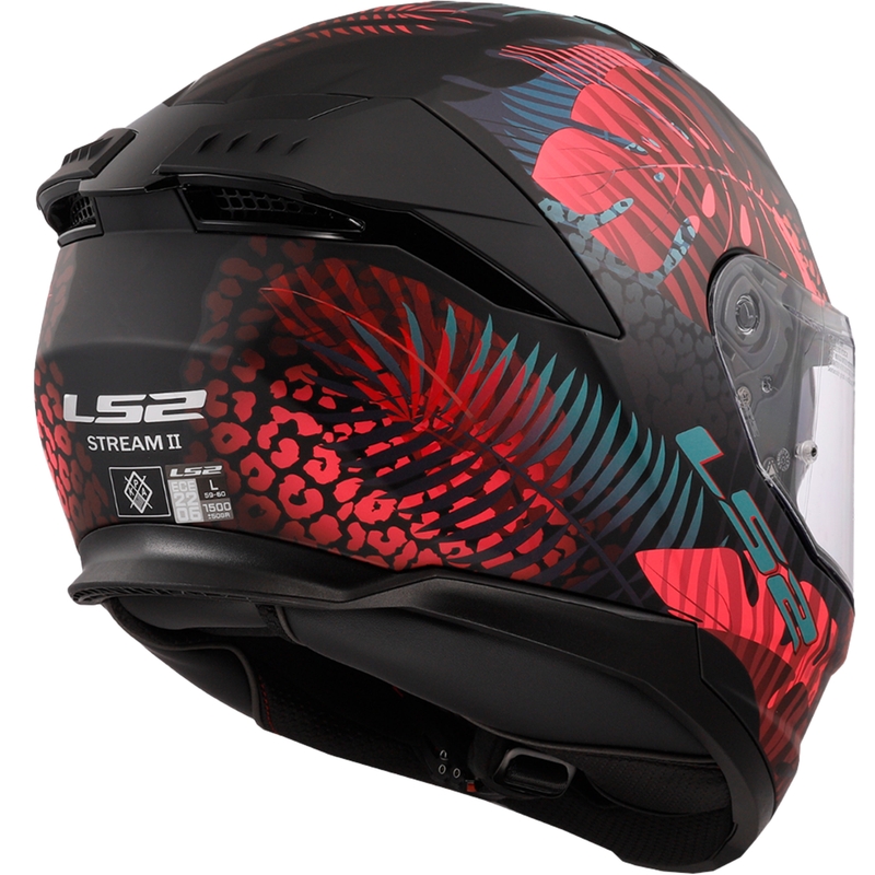 LS2 FF808 Stream II Jungle Black-Pink-Blue Integral mootorratta kiiver