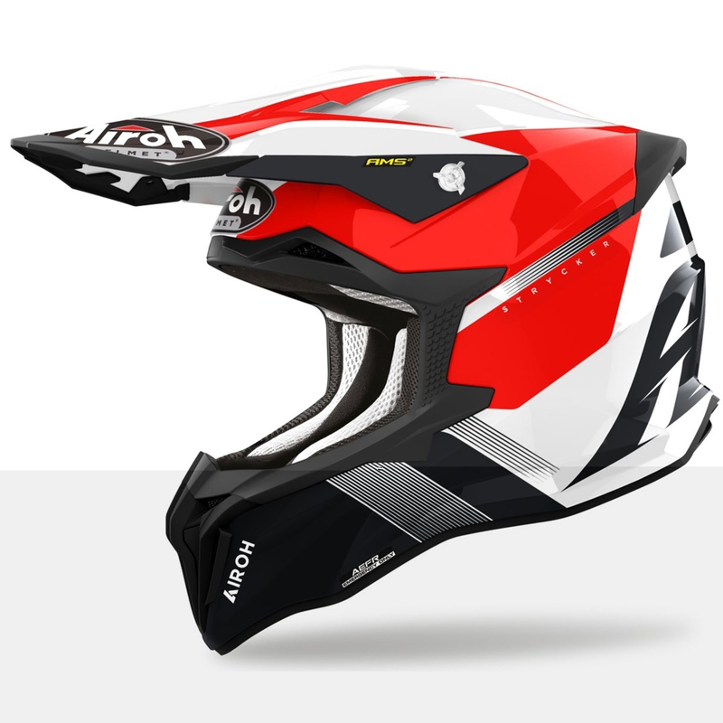 Motokrossikiiver Airoh Strycker Blazer punane - kvaliteet II - II. kvaliteet