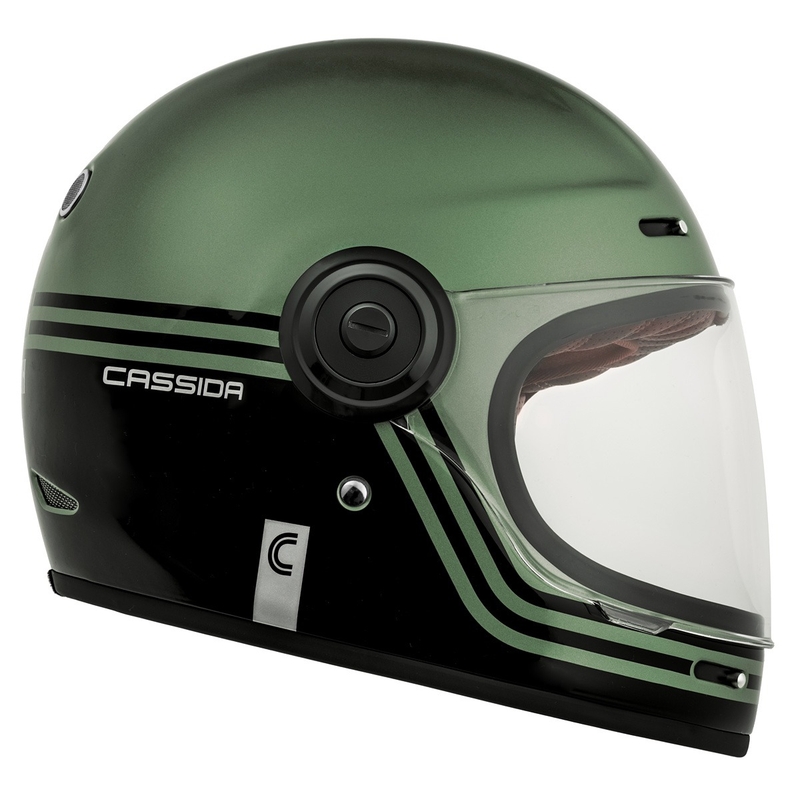 Integreeritud mootorratta kiiver Cassida Fibre Super Hooligan must-roheline - II klass
