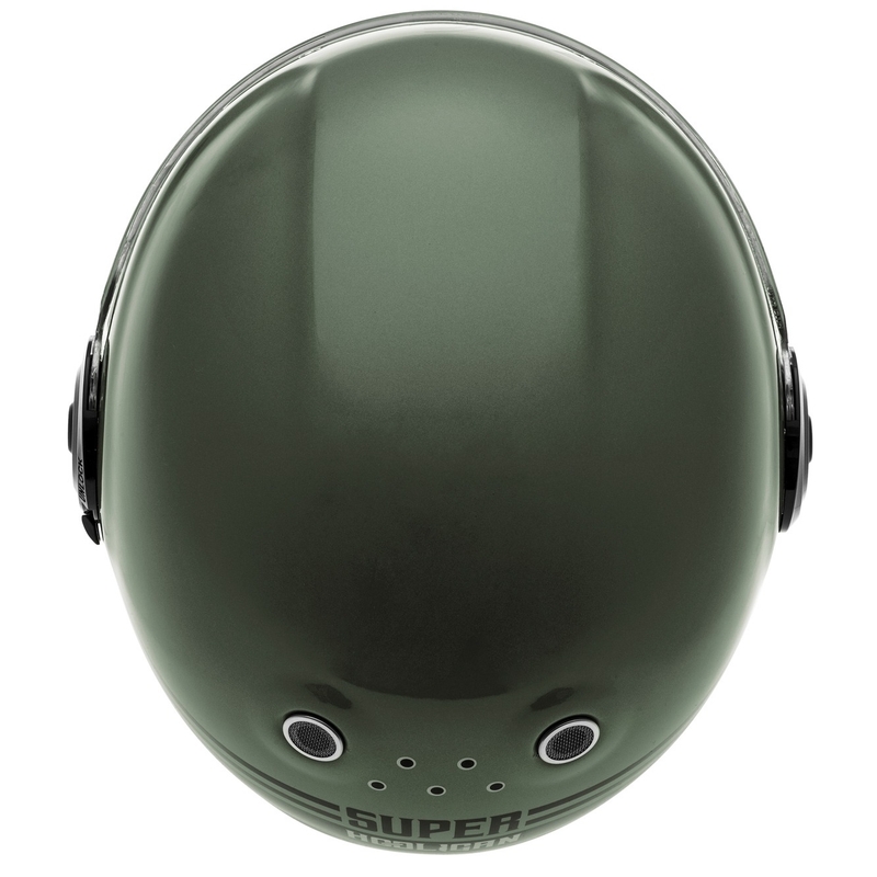 Integreeritud mootorratta kiiver Cassida Fibre Super Hooligan must-roheline - II klass