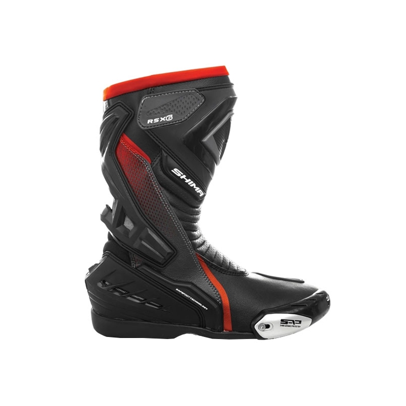 Mootorrattasaapad Shima RSX-6 must-fluo punane