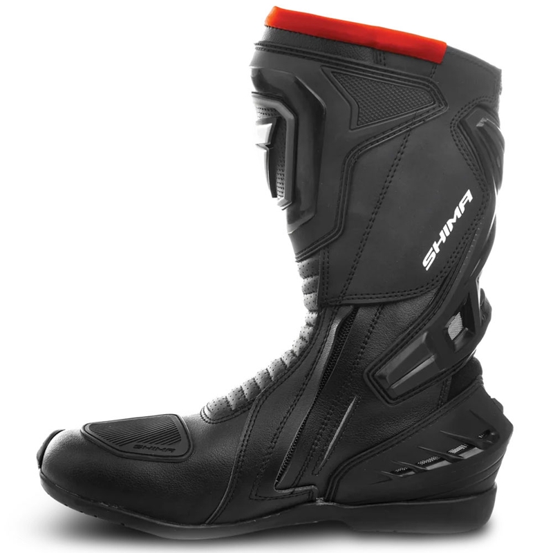 Mootorrattasaapad Shima RSX-6 must-fluo punane