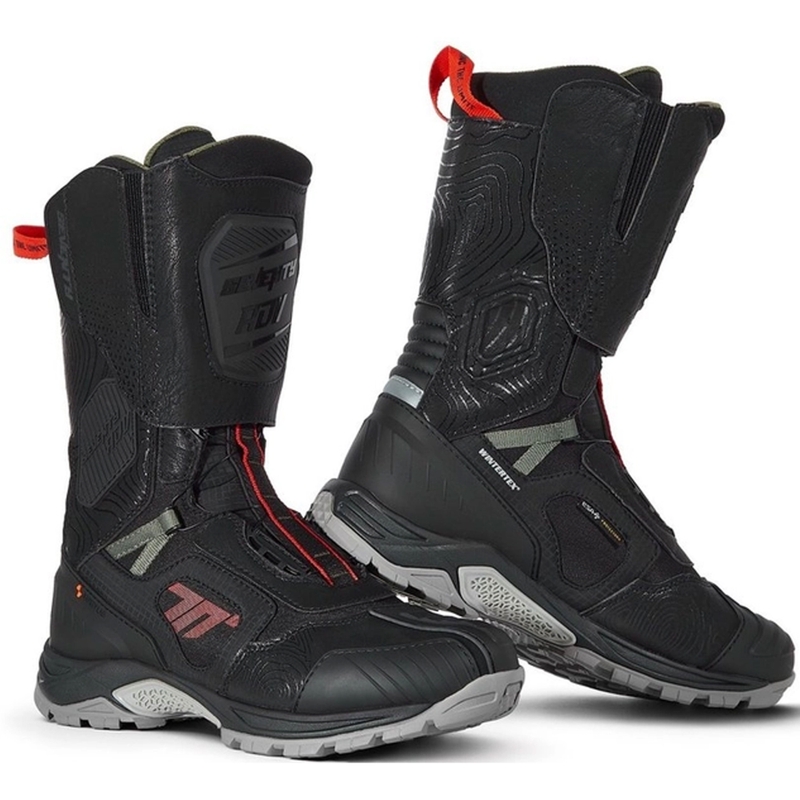 Mootorrattasaapad SEVENTY DEGREES SD-BA6 Stelvio High must-punane-roheline