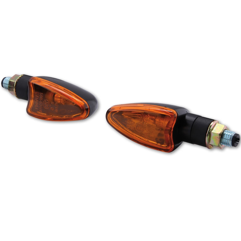 Highsider Smart Arrow Mini mustad ja oranžid mootorratta vilkurid