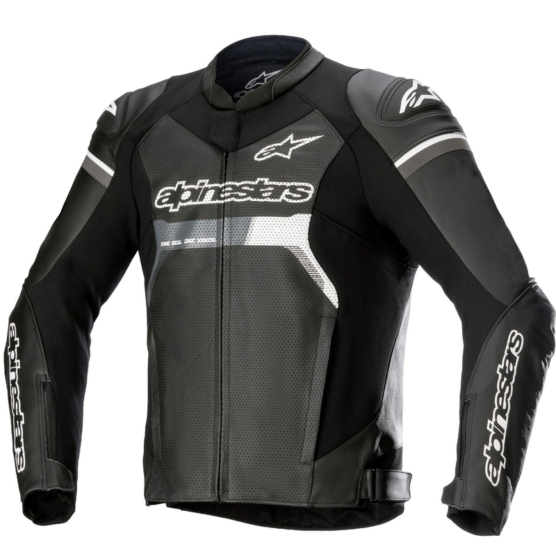 Kožená bunda na motorku Alpinestars GP Force Airflow černá