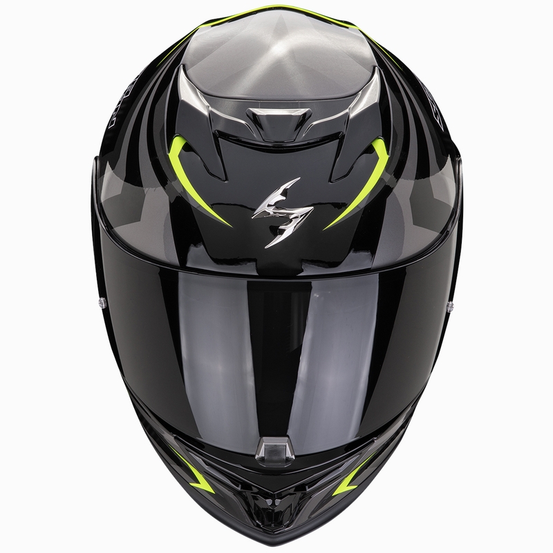 Integreeritud mootorratta kiiver Scorpion EXO-520 EVO AIR TERRA must-hõbedane-fluorokollane allahindlus