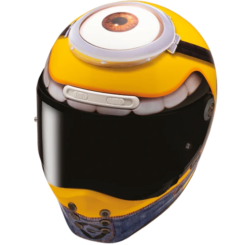 Integreeritud mootorratta kiiver HJC V10 Stuart Minions MC3 kollane-sinine