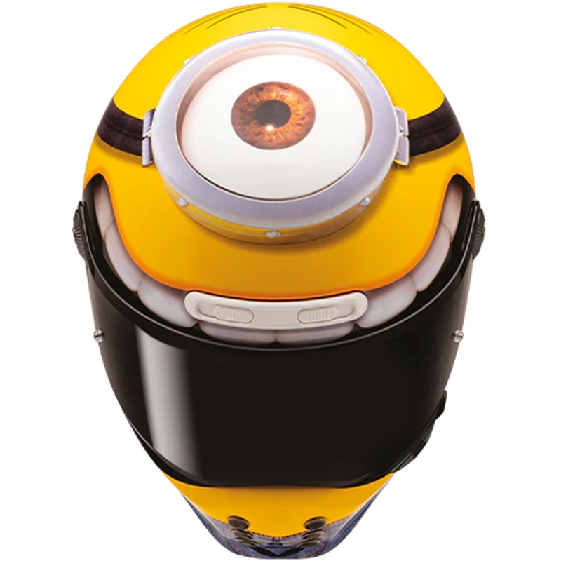 Integreeritud mootorratta kiiver HJC V10 Stuart Minions MC3 kollane-sinine