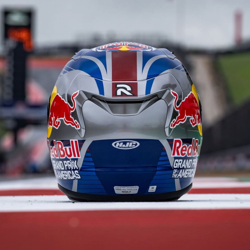 Integreeritud mootorratta kiiver HJC RPHA 12 Red Bull Austin GP II MC21 sinihall