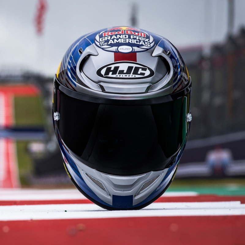Integreeritud mootorratta kiiver HJC RPHA 12 Red Bull Austin GP II MC21 sinihall