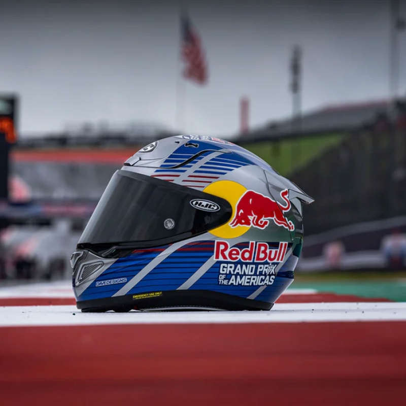 Integreeritud mootorratta kiiver HJC RPHA 12 Red Bull Austin GP II MC21 sinihall