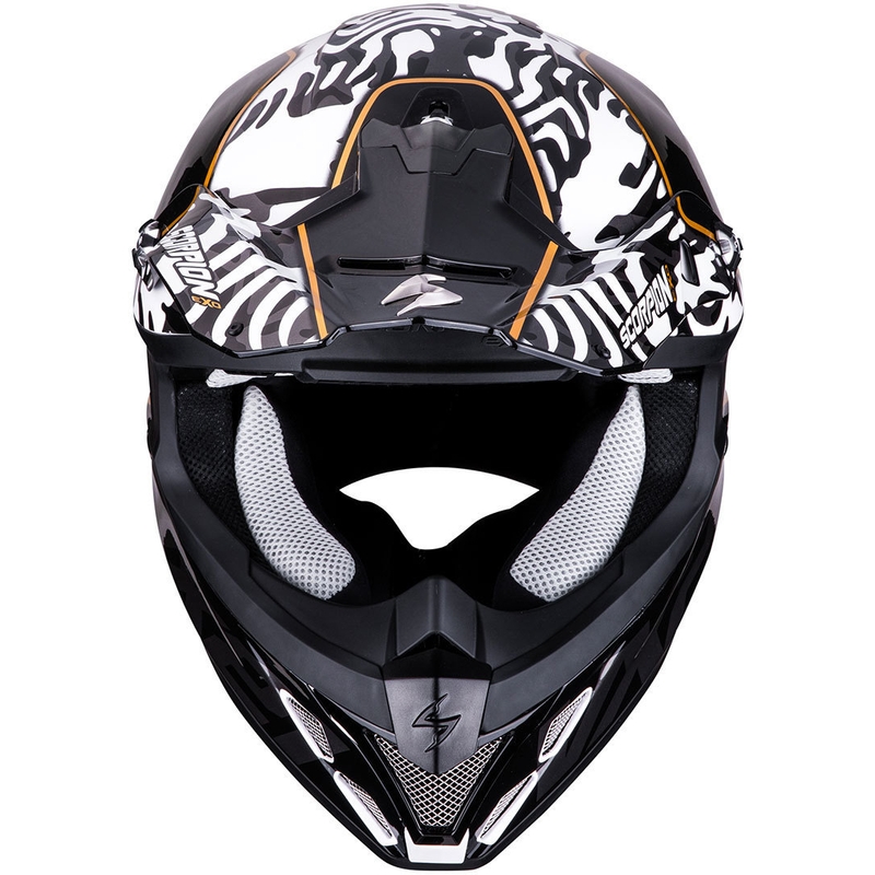 Motokrossi kiiver Scorpion VX-21 Air Gnarly must-valge