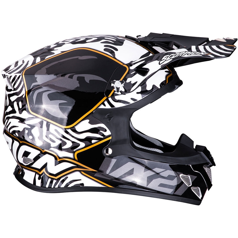 Motokrossi kiiver Scorpion VX-21 Air Gnarly must-valge
