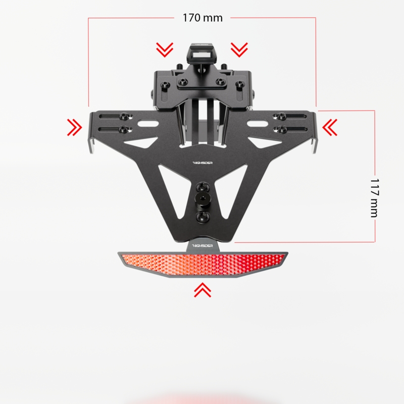 Numbrimärkide hoidja valgusega Highsider Akron RS PRO Suzuki GSX-S 1000 (F) must