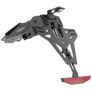 Numbrimärkide hoidja koos valgustusega Highsider Akron RS PRO Yamaha MT-125 must