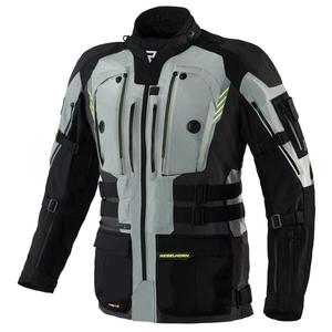 Mootorratta jakk Rebelhorn Patrol hall-must-fluo kollane