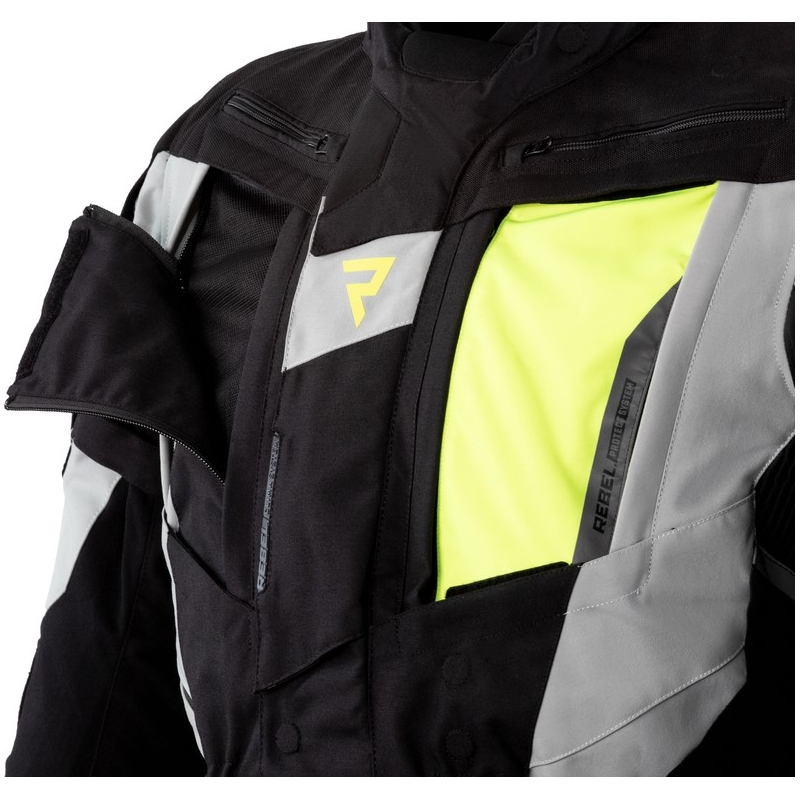 Rebelhorn Hardy II mootorrattajope hall-must-fluo kollane allahindlus