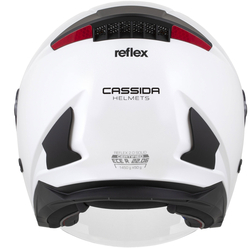 Cassida Reflex 2.0 Solid White-Black Avatud mootorratta kiiver
