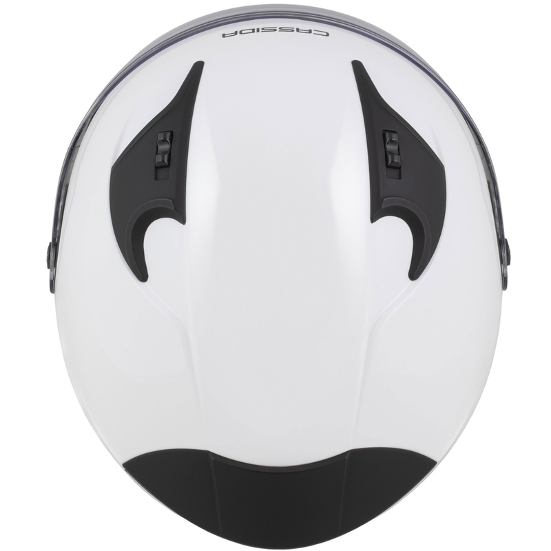 Cassida Reflex 2.0 Solid White-Black Avatud mootorratta kiiver