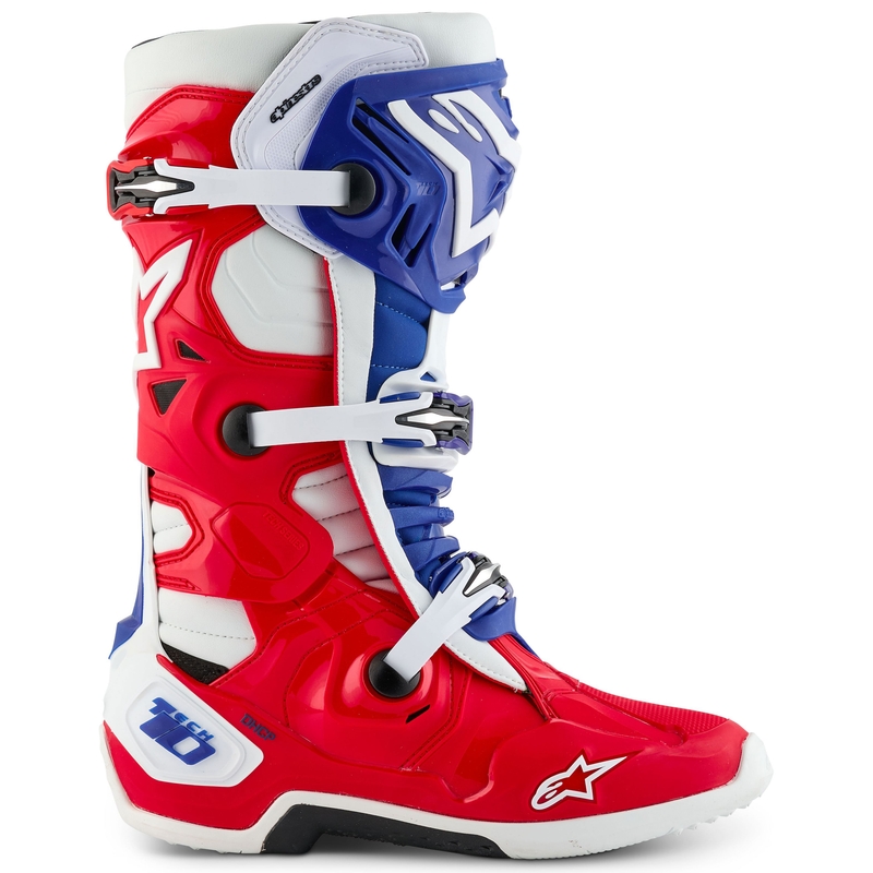 Alpinestars Tech 10 Limited Edition FORTITUDE valge-sinine-punased mootorratta saapad