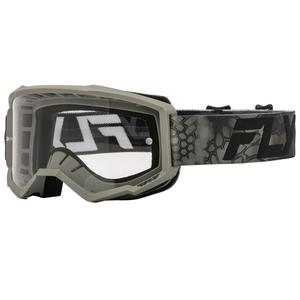 Motokrossiprillid Fly Racing Focus hallikasmustad läbipaistva pleksiga