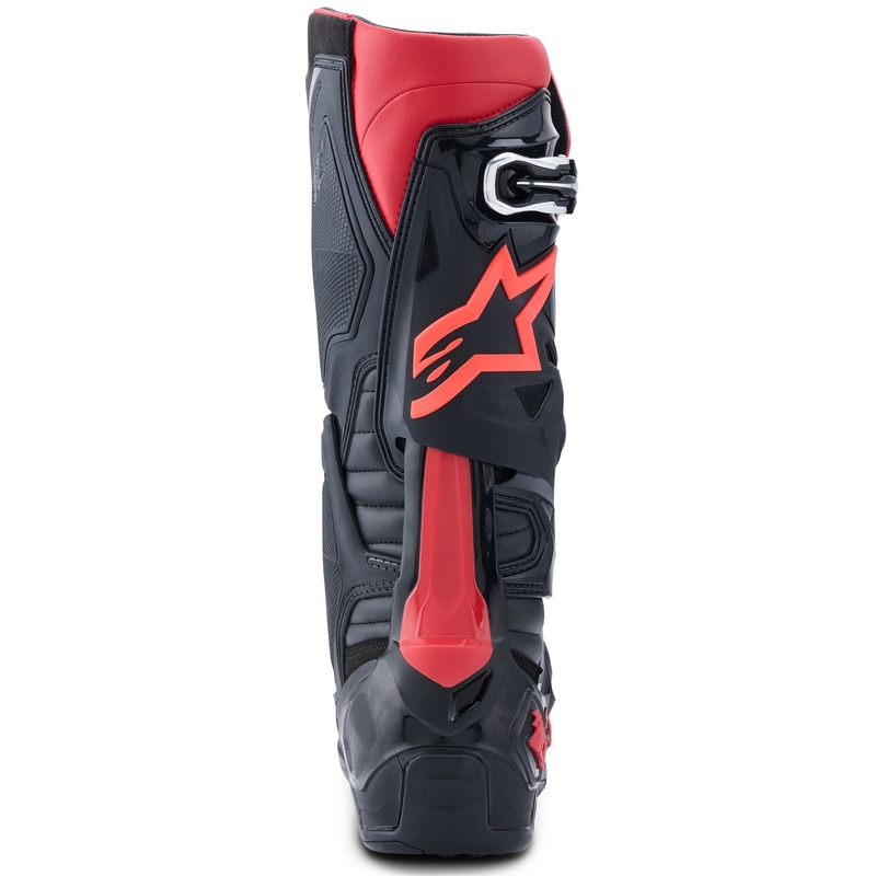 Alpinestars Tech 10 mustad ja punased mootorrattasaapad