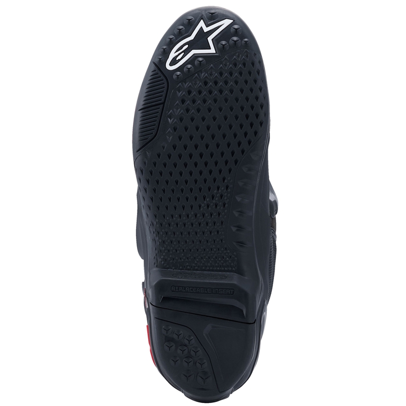 Alpinestars Tech 10 mustad ja punased mootorrattasaapad