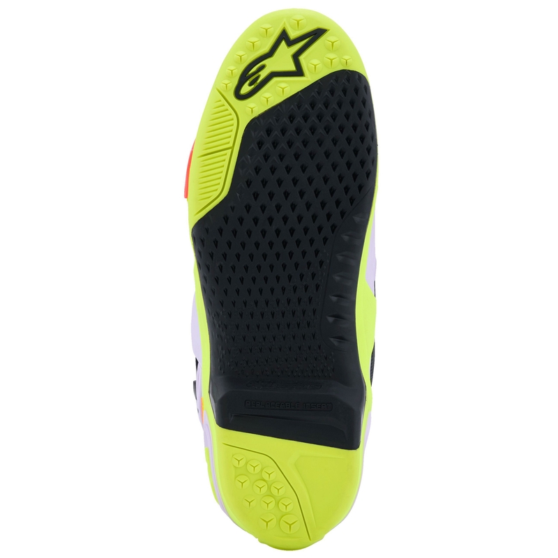 Alpinestars Tech 10 Supervented lilla-fluo kollane-roosa mootorratta saapad