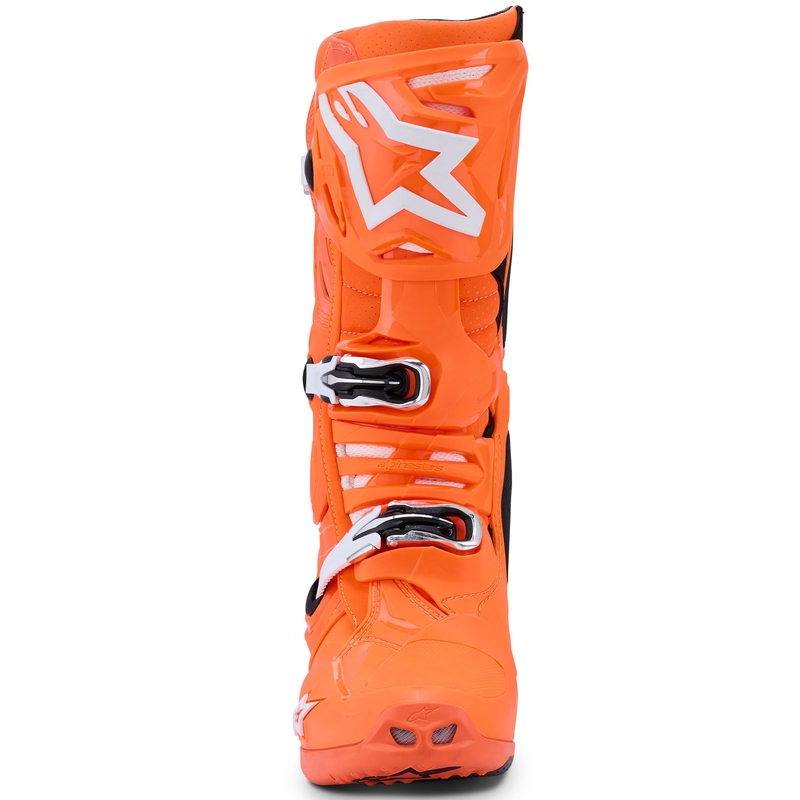 Alpinestars Tech 10 Supervented fluo oranž-must-valge mootorratta saapad