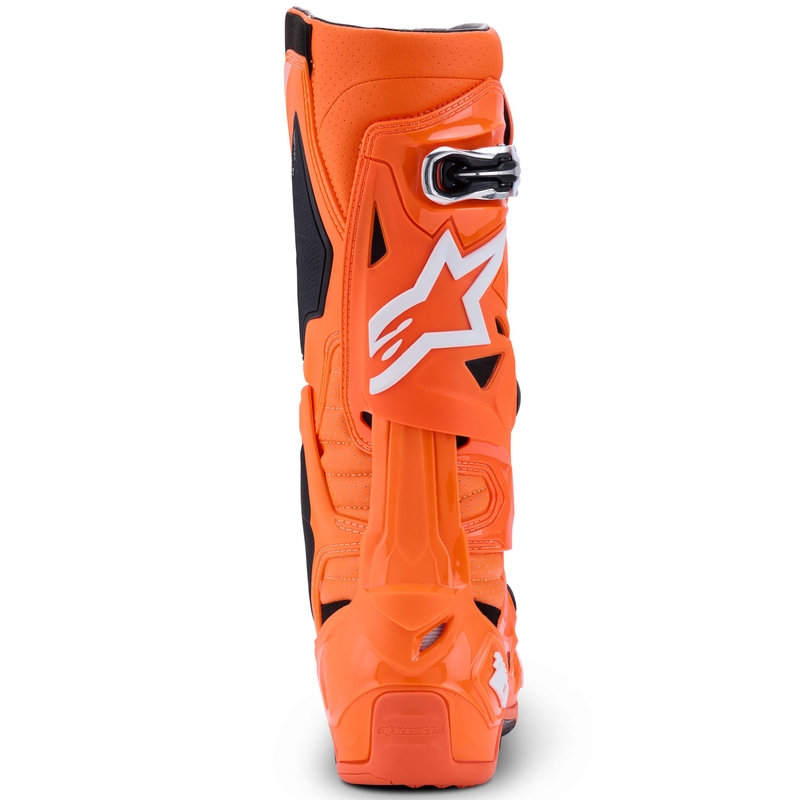 Alpinestars Tech 10 Supervented fluo oranž-must-valge mootorratta saapad