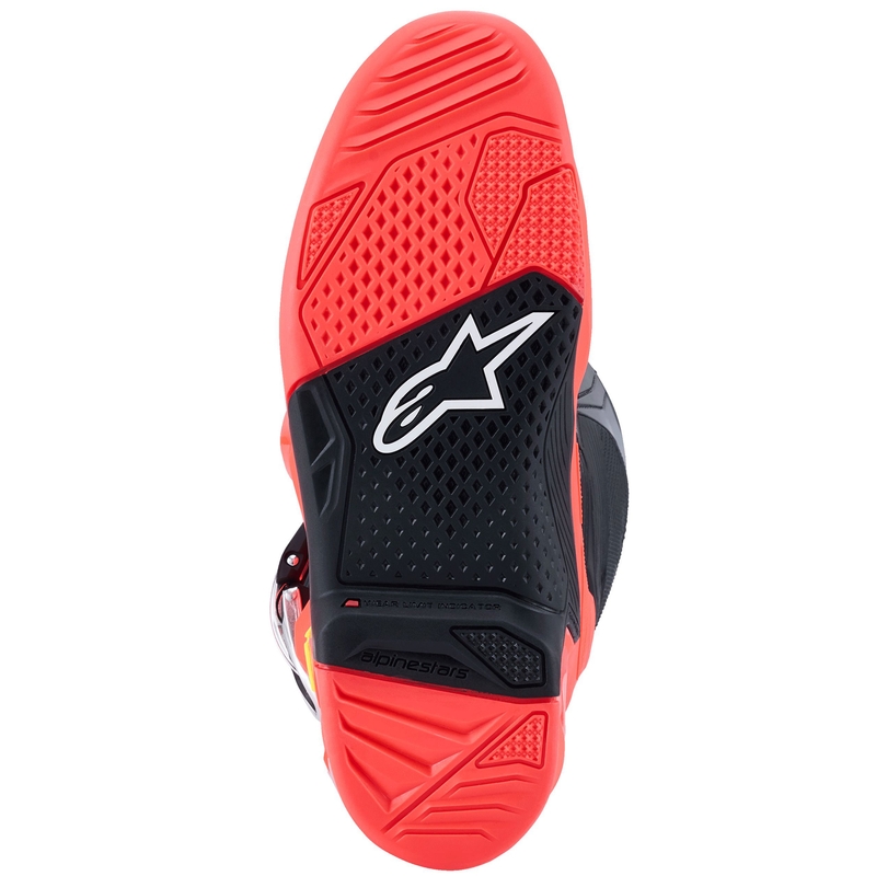 Alpinestars Tech 7 must-fluo punane-fluo roosa mootorratta saapad