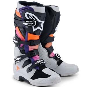 Alpinestars Tech 7 Black-Light Grey-Fluo Orange-Gradient mootorratta saapad