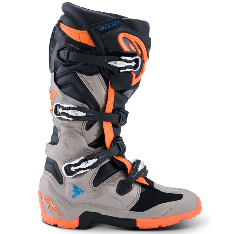 Alpinestars Tech 7 Enduro Black-Dark Grey-Fluo Orange mootorratta saapad
