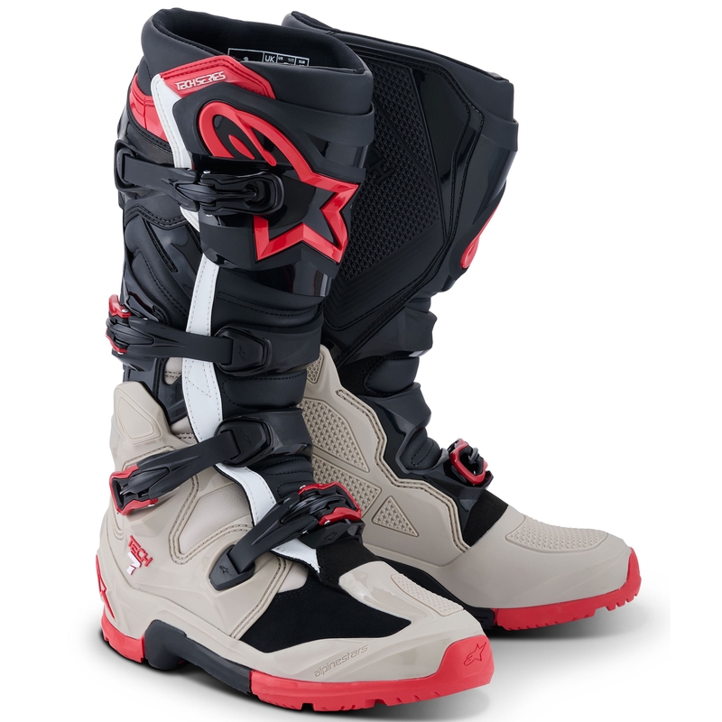 Alpinestars Tech 7 Enduro Black-Light Grey-Red mootorratta saapad