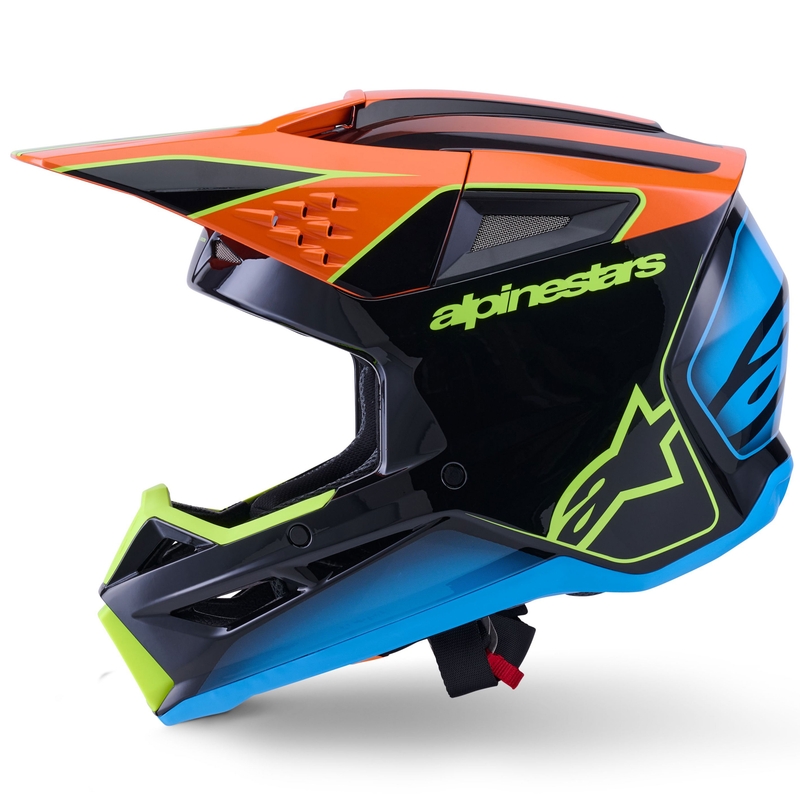 Alpinestars S-M3 Fray motokrossikiiver must-fluororanž-fluorokollane-türkiissinine